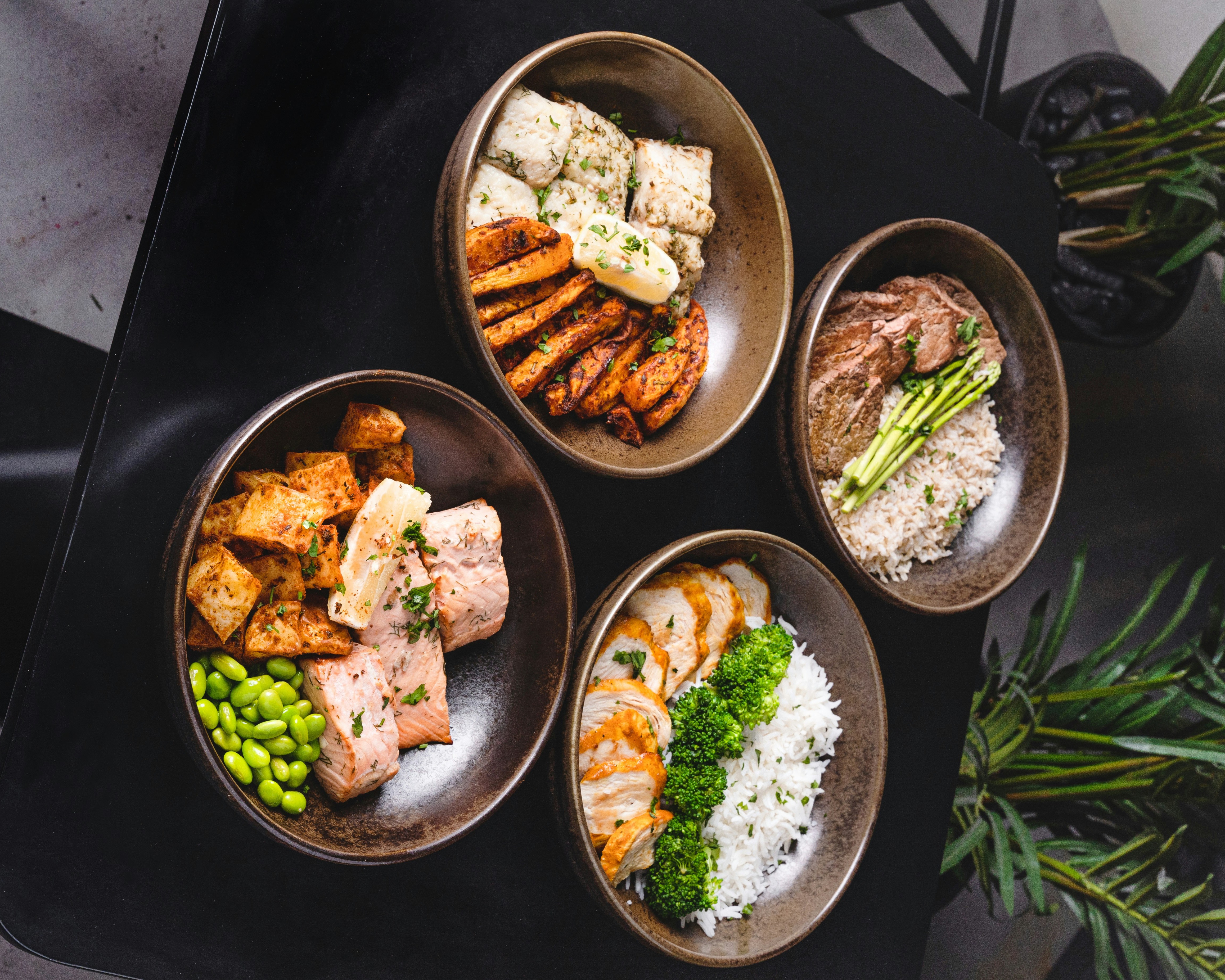 Overhead food flatlay